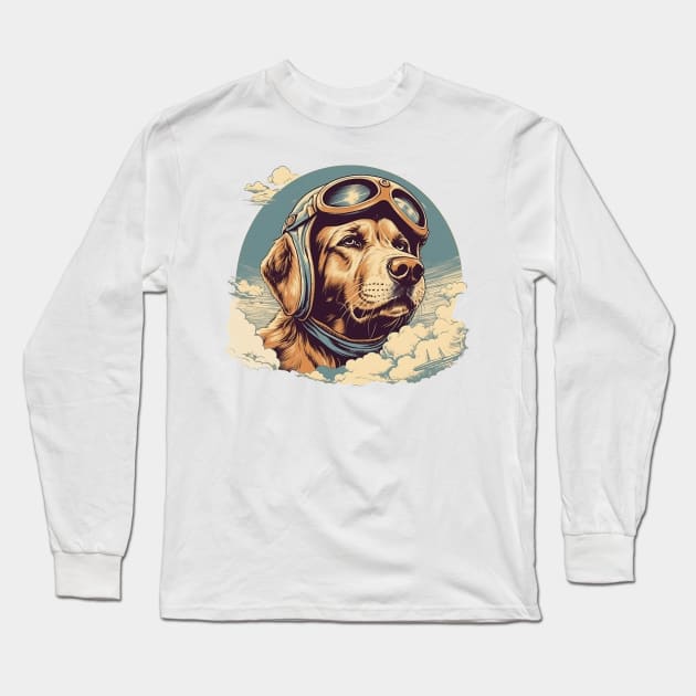 Aviator retriever Long Sleeve T-Shirt by GreenMary Design